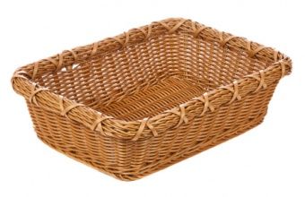 Корзинка пластиковая 300х400х110 мм прямоугольная коричневая [Brown 5500] – купить по цене завода