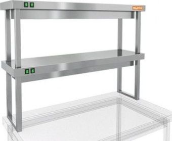Полка тепловая Hicold TP2-12/3 двухярусная настольная (1200х300х800мм) – купить в Нижнем Новгороде по цене завода