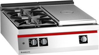 Плита газовая Angelo Po 1T0FAB настольная 2 горелки и сплошная поверхность справа – купить в Нижнем Новгороде по цене завода
